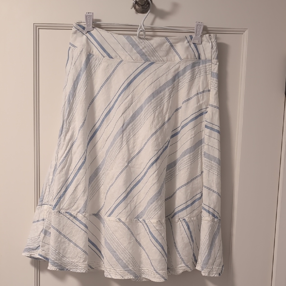 Banana Republic A-Line Skirt in Blue and White Stripes